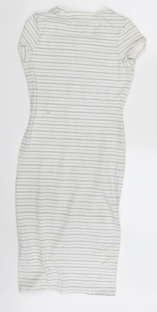 Atmosphere Womens White Polka Dot Fit & Flare Size 8