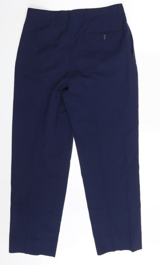 Womens UK Size One Size Preworn Regular Fit Blue Trousers