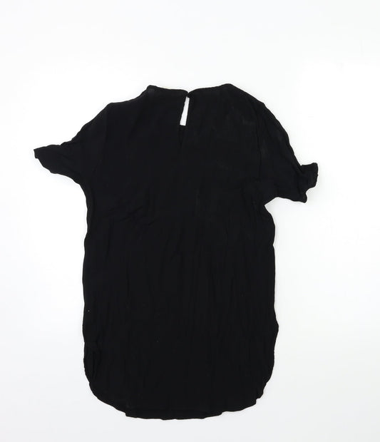 Womens UK Size 8 H&M Black Basic T-Shirt