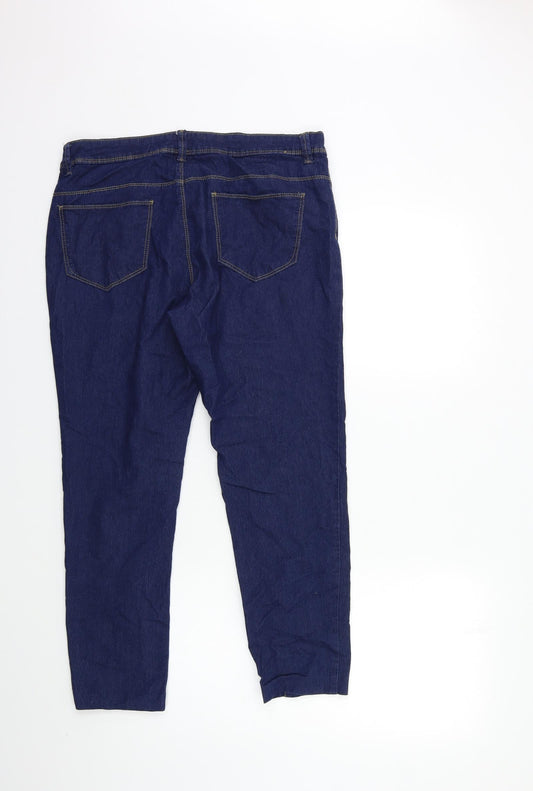 Denim & Co. Womens Blue Denim Skinny Jeans Size 10 L25 in