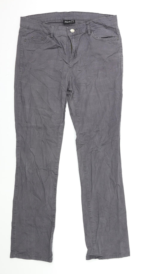 Womens UK Size 14 ESMARA Regular Fit Grey Trousers