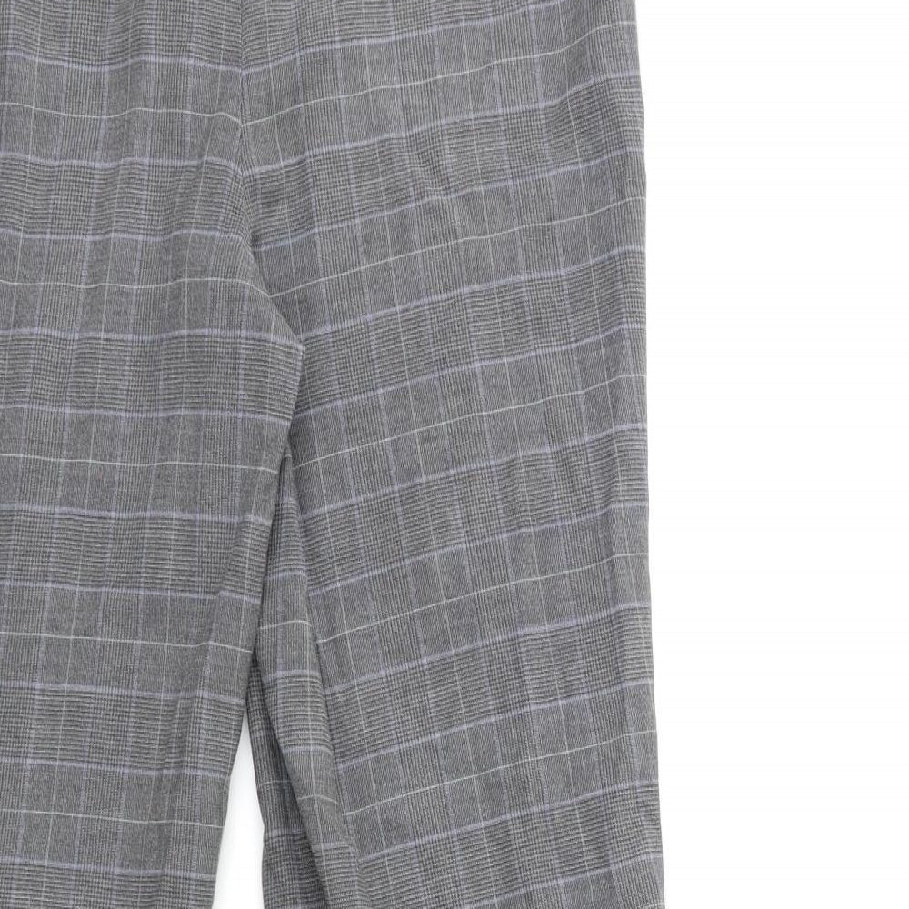 cc Womens Grey Check Trousers Size 10 L30 in
