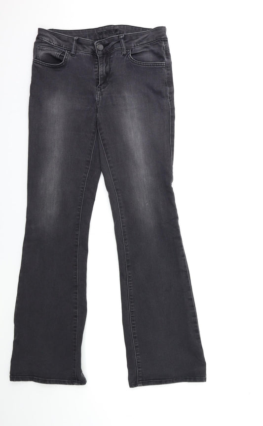 Womens UK Size 28 in villa Regular Fit Flared Grey Jeans