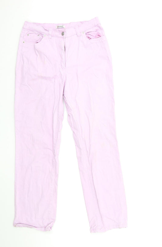 Womens UK Size 12 Damart Regular Fit Purple Trousers