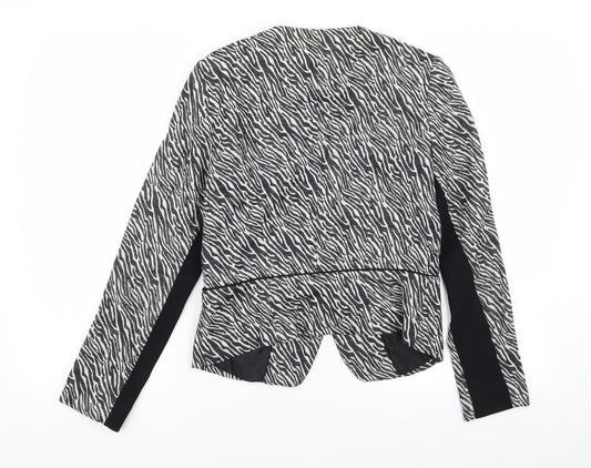 H&M Womens Multicoloured Animal Print Jacket Blazer Size 8