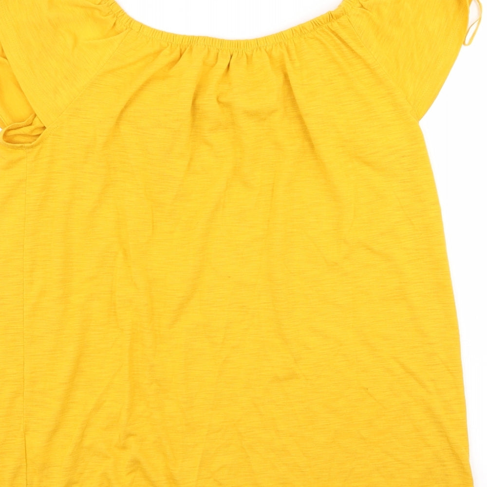 Papaya Womens Yellow Basic T-Shirt Size 10
