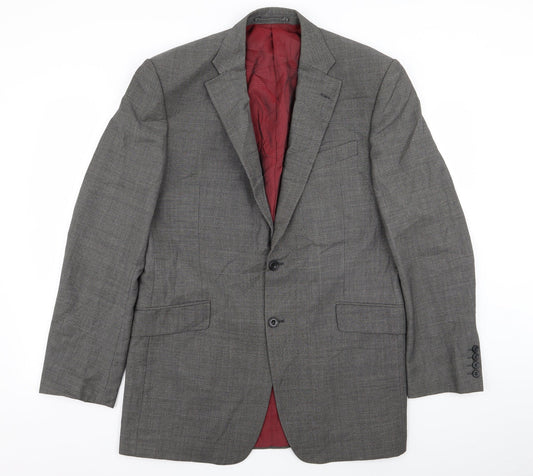 Mens UK Size 40 Alfred Brown Regular Grey Suit Jacket
