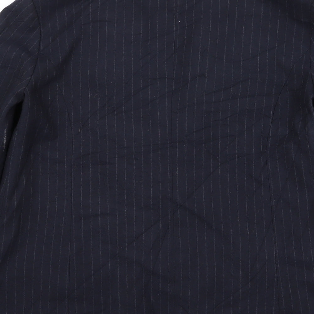 Topshop Womens Blue Striped Jacket Blazer Size 8