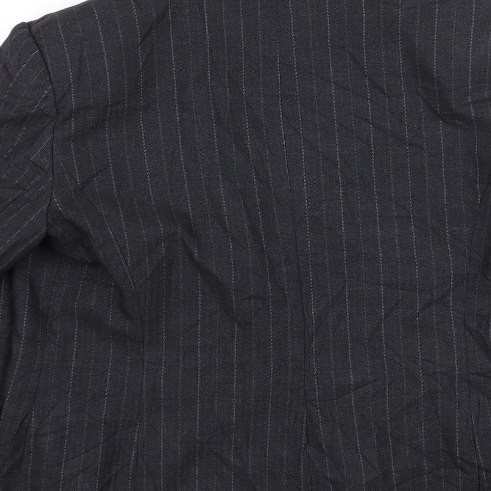 Autonomy Womens Grey Striped Jacket Blazer Size 16