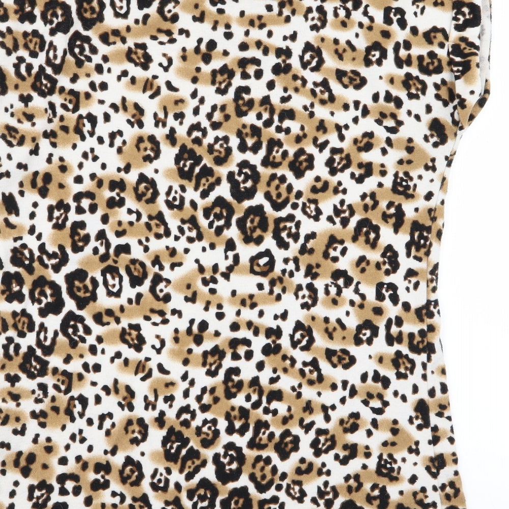 originals Womens Multicoloured Animal Print Basic T-Shirt Size 10
