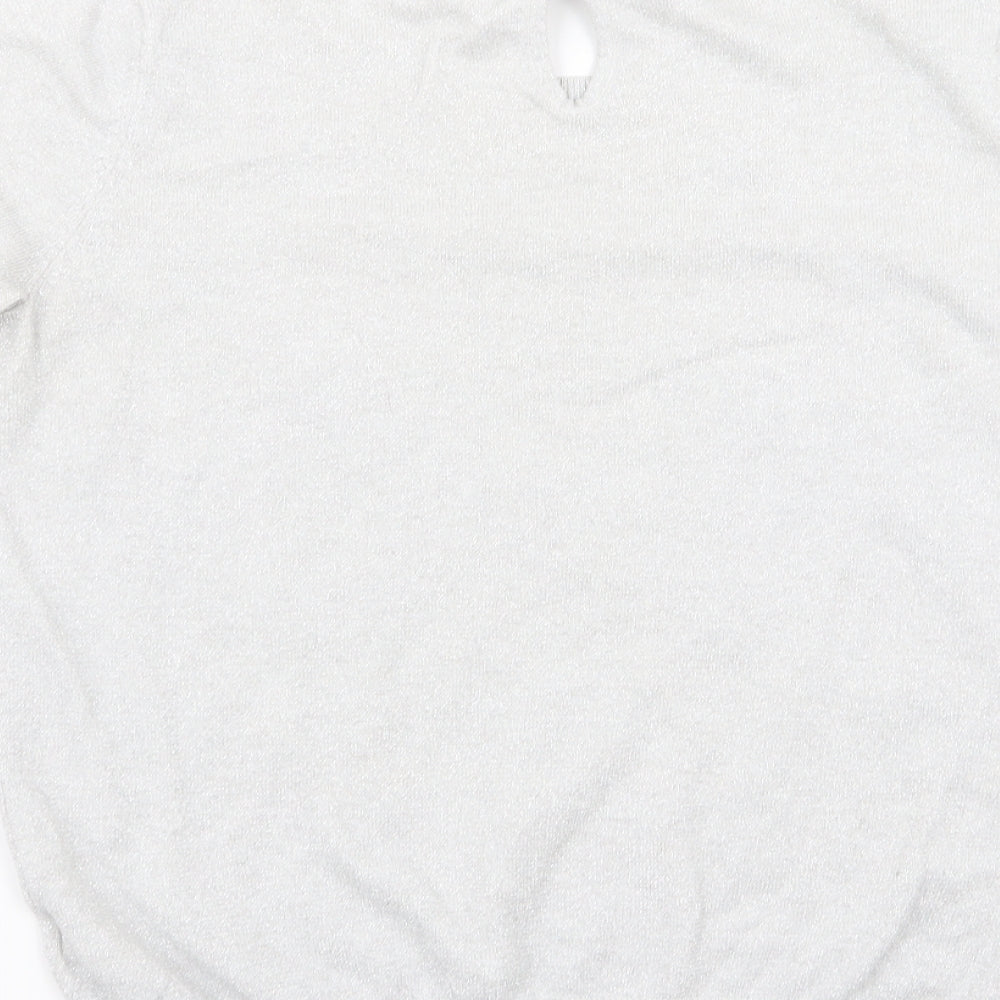 Womens UK Size 12 NEXT Silver Basic T-Shirt