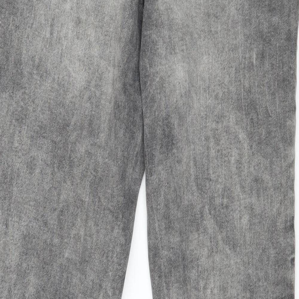 Brand and care label for Denim & Co. women’s grey denim skinny jeans, size UK 10, 25-inch leg - acid wash