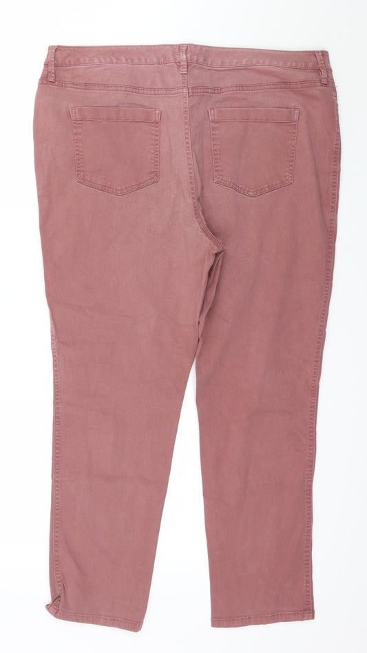 F&F Womens Pink Denim Straight Jeans Size 36 in L27 in