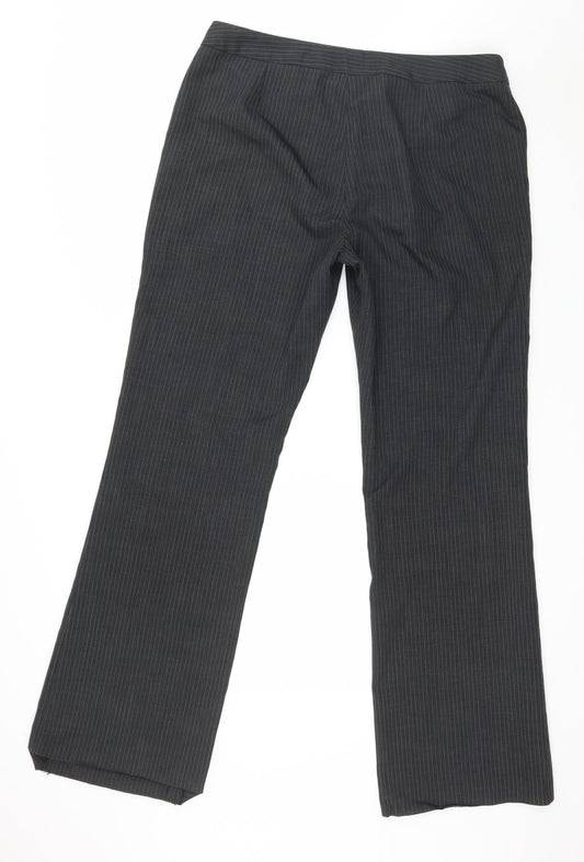 George Womens Grey Striped Trousers Size 14 L32 in