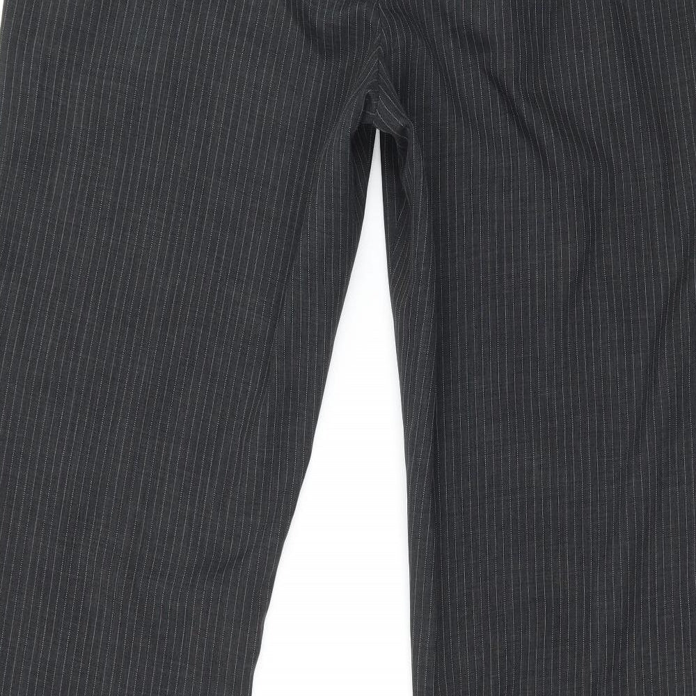 George Womens Grey Striped Trousers Size 14 L32 in