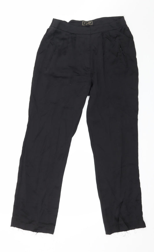 Womens UK Size 10 Lipsy Regular Fit Black Trousers