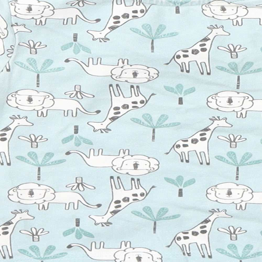 Matalan Girls Blue Animal Print Basic T-Shirt Size 3-6 Months