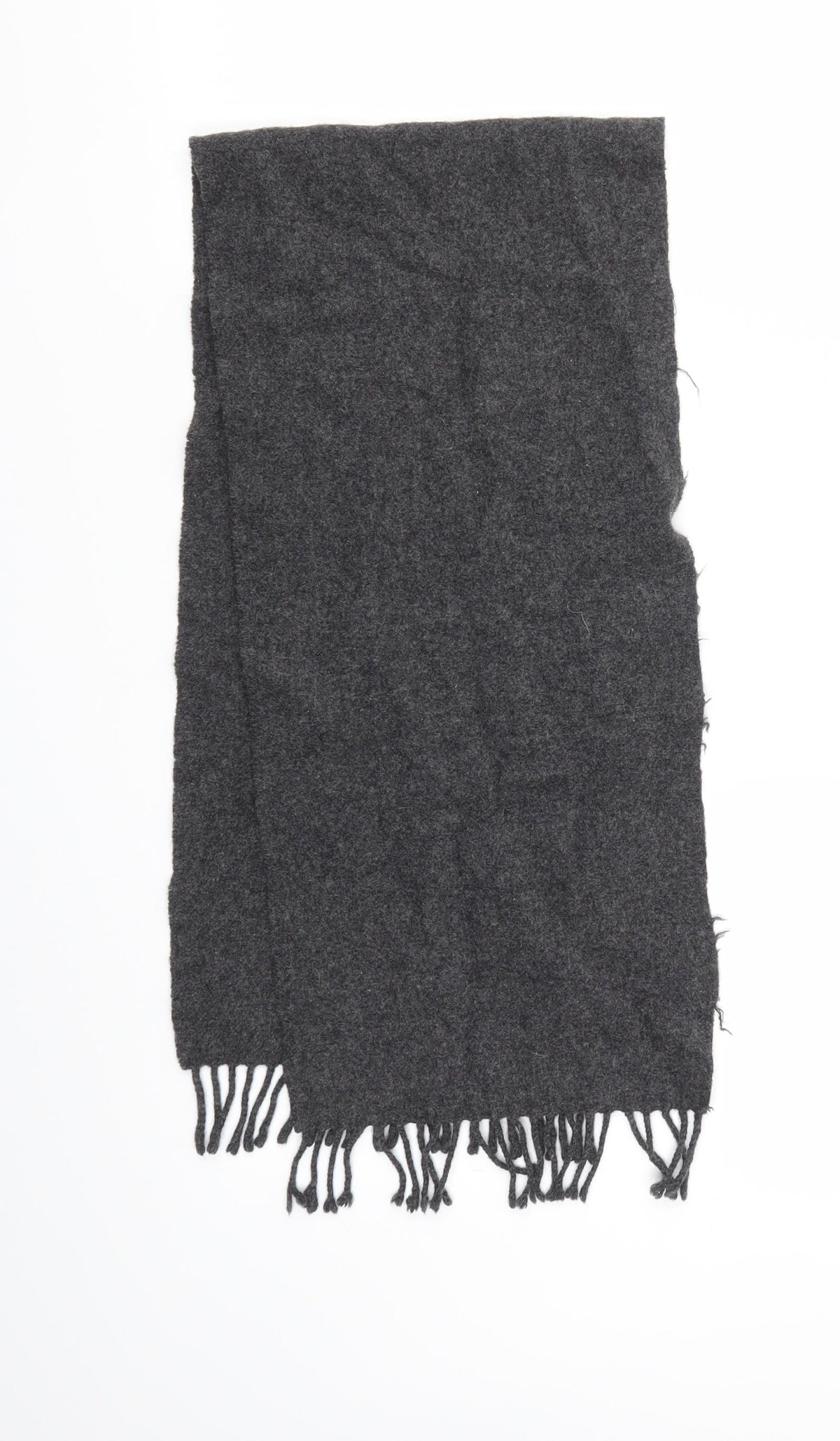 Front view of Preworn unisex grey scarf