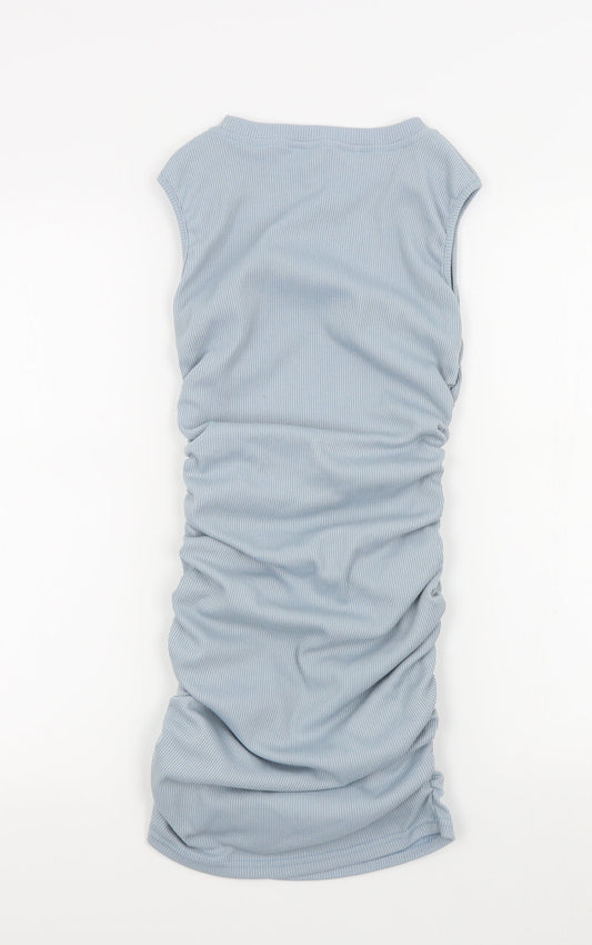 Preworn Womens Blue Colourblock A-Line Size S