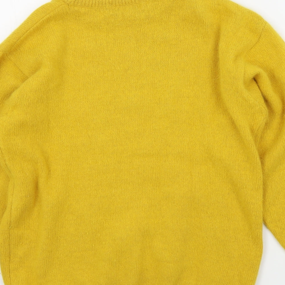 HONEY Womens Yellow Pullover Jumper One Size