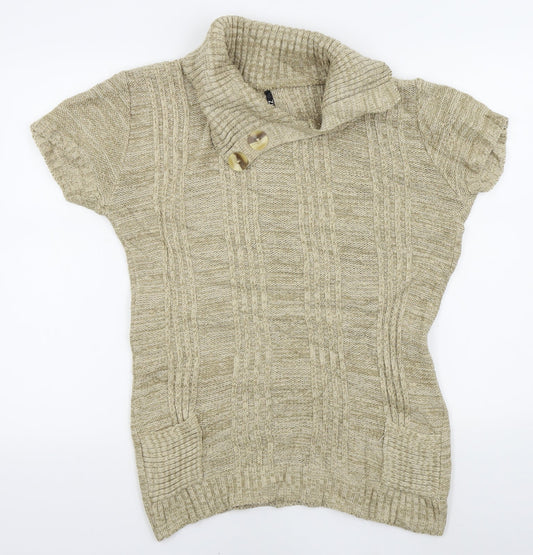 Quiz Womens Beige Pullover Jumper Size S