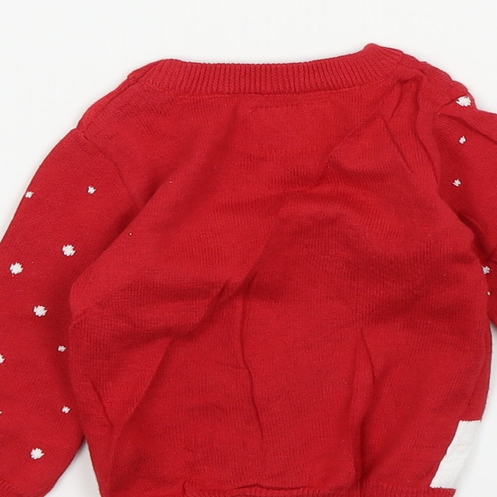 Primark Boys Red Spotted Pullover Jumper Size 3-6 Months - christmas jumper