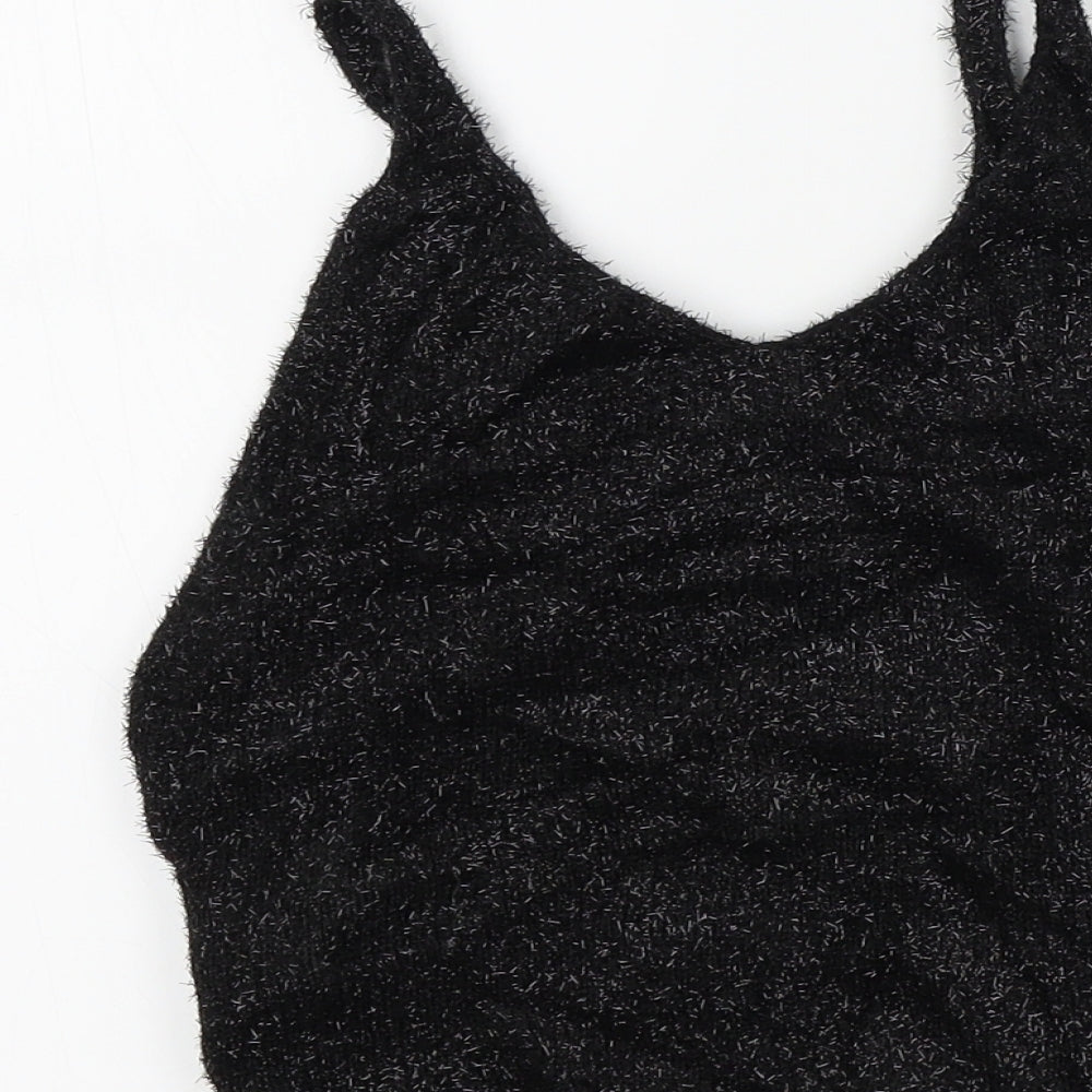 Womens UK Size 8 Topshop Black Basic T-Shirt