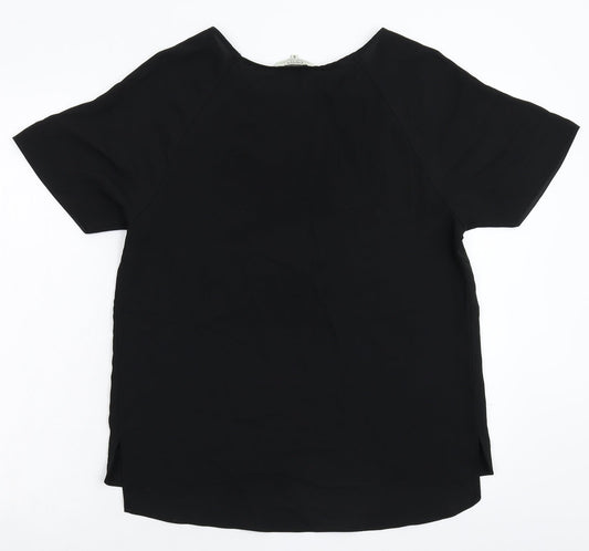 Papaya Womens Black Basic T-Shirt Size 8