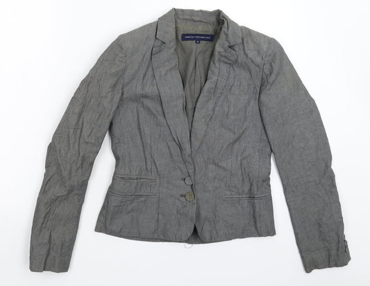 Additional front view of French Connection women’s grey jacket blazer, size UK 6