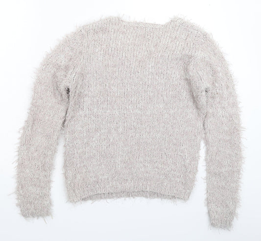 F&F Womens Grey Knit Pullover Jumper Size 12