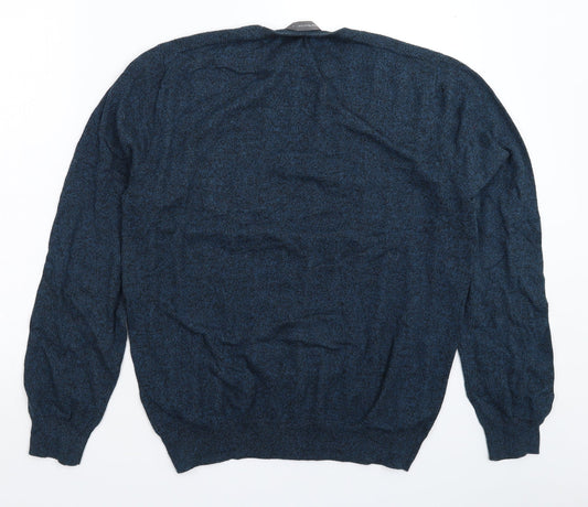 Cedar Wood State Mens Blue Knit Pullover Jumper Size L