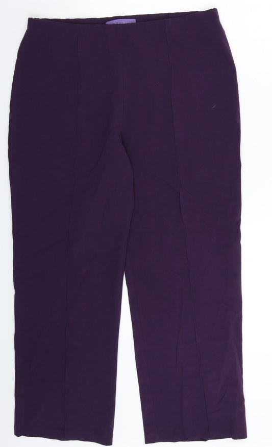Womens UK Size 14 Autonomy Regular Fit Purple Trousers