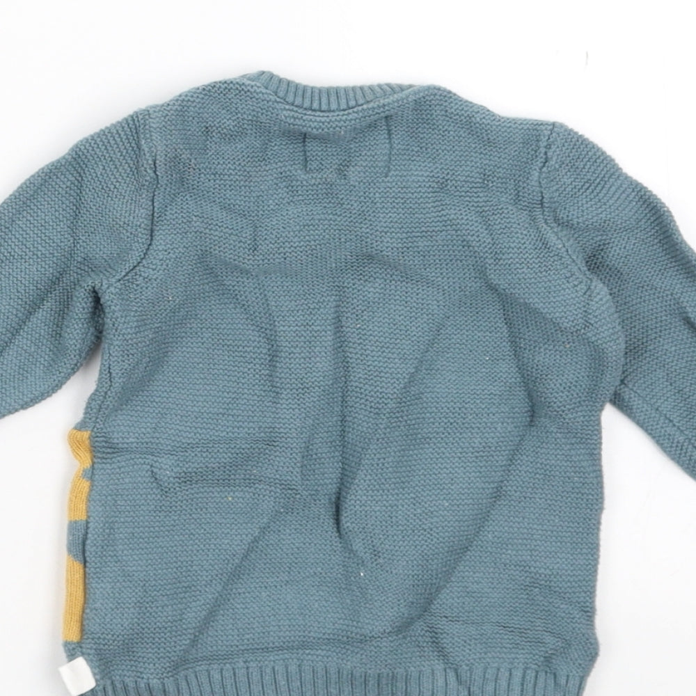Brand and care label for F&F Baby Green jumper, size 3-6, Months - bear