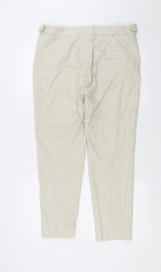 Womens UK Size 14 H&M Regular Fit Beige Trousers
