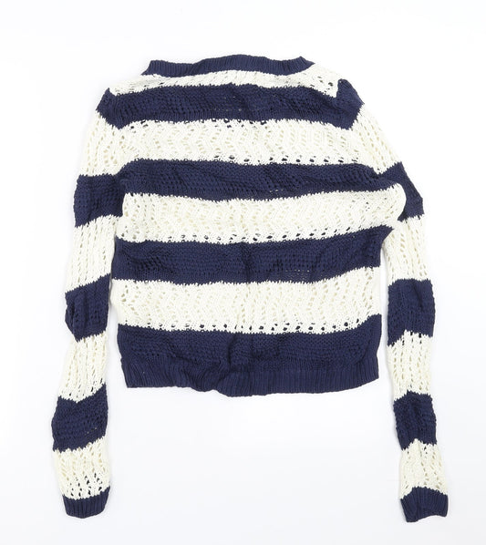 Gap Womens Blue Striped Knit Pullover Jumper Size M