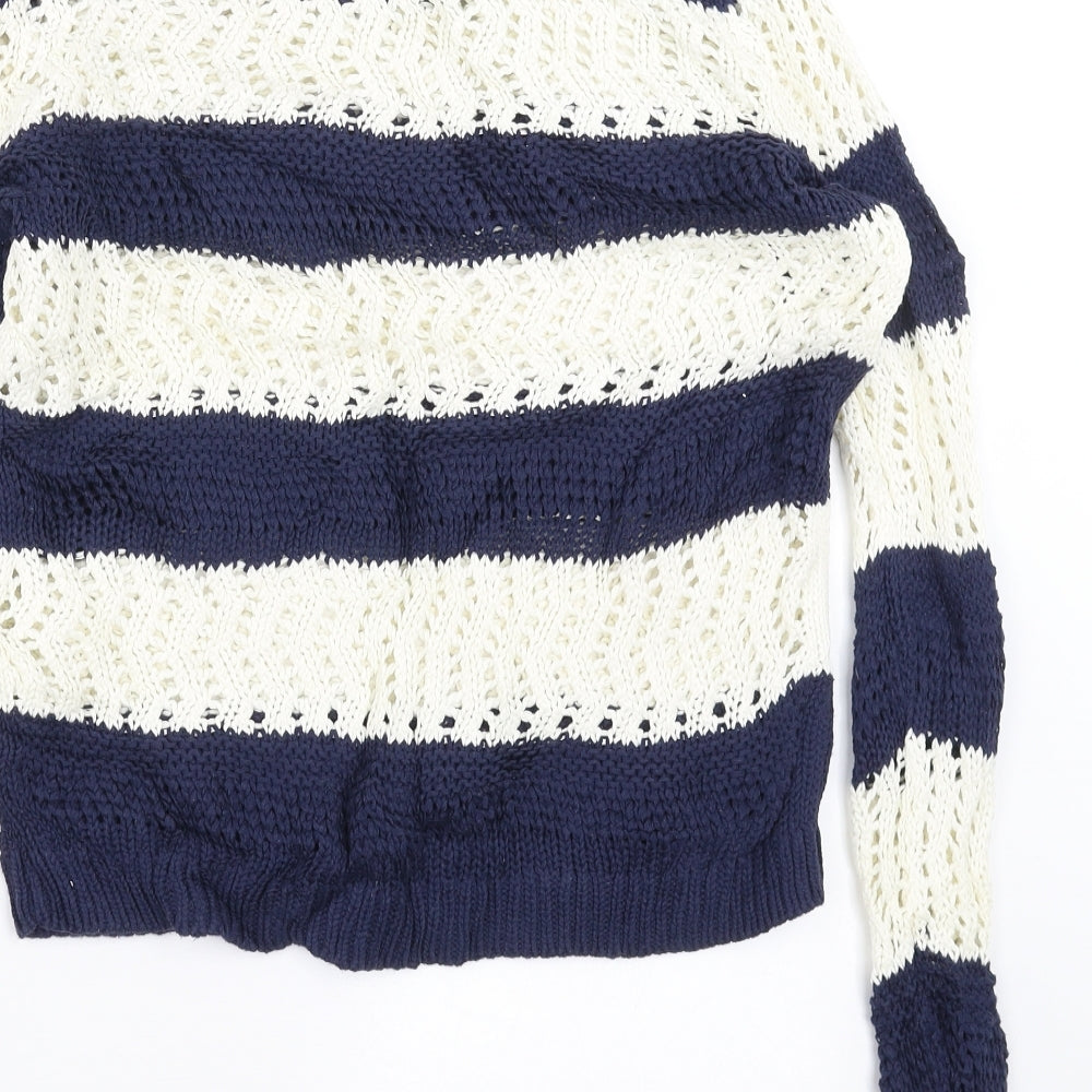 Gap Womens Blue Striped Knit Pullover Jumper Size M