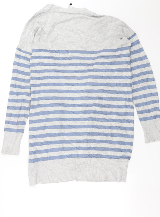 CAPSULE Womens Grey Striped Knit Cardigan Jumper Size 12