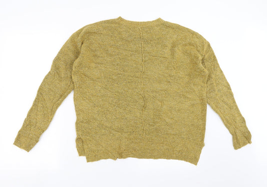 Womens UK Size M Papaya Yellow Pullover Jumper