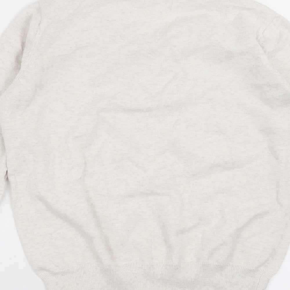 PEP&CO Girls Beige Knit Pullover Jumper Size 12 Years - Button detail