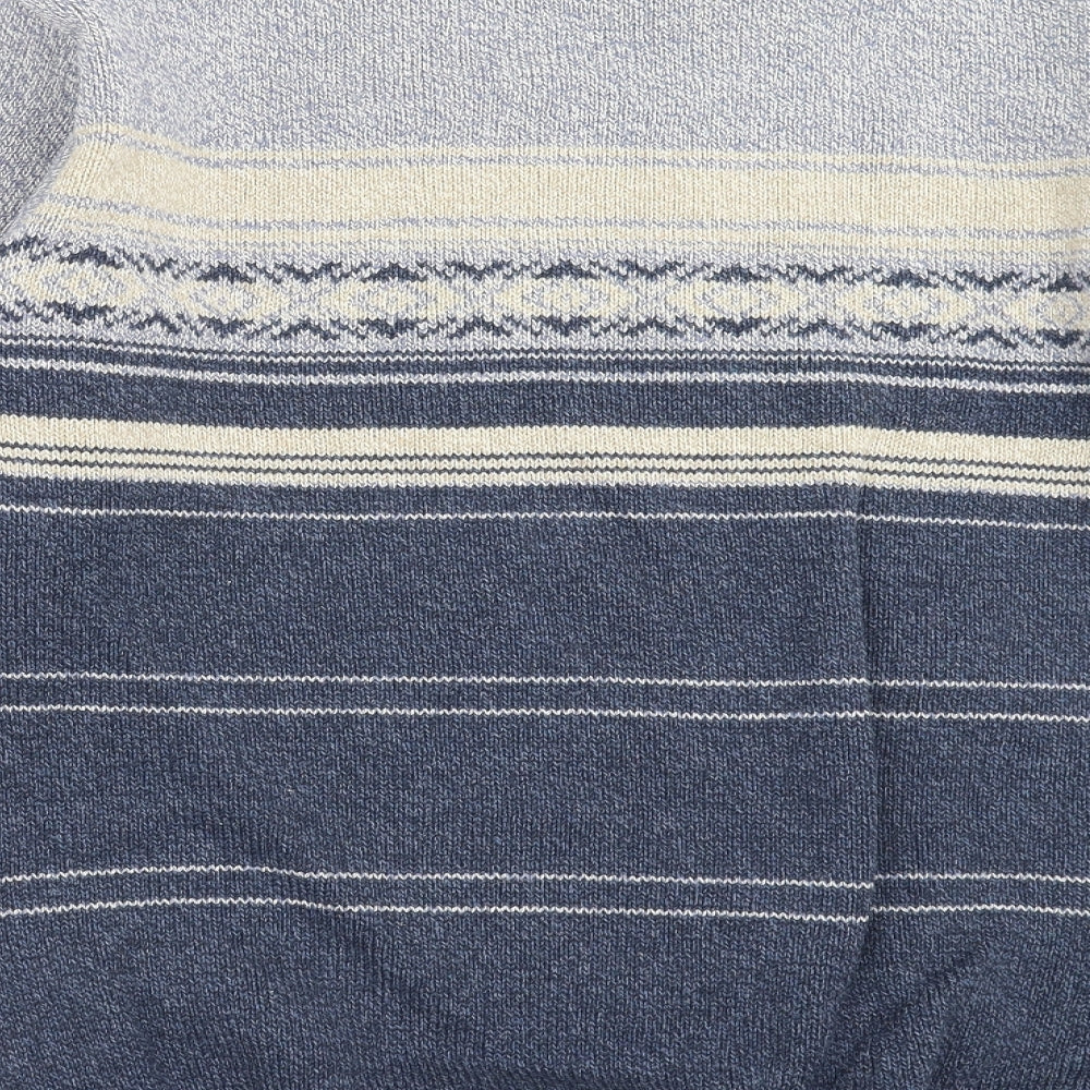 Debenhams Mens Blue Striped Knit Pullover Jumper Size L