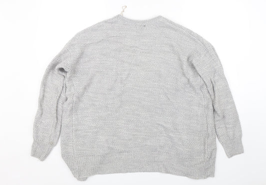Select Womens Grey Knit Cardigan Jumper Size 12