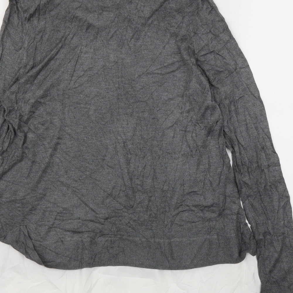 Womens UK Size L H&M Grey Basic Blouse