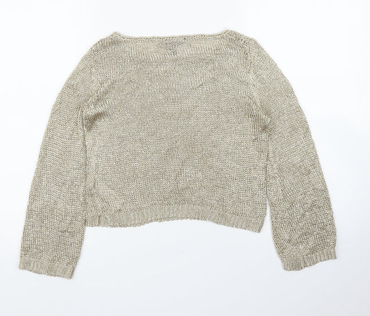 Womens UK Size 6 Topshop Gold Pullover Jumper
