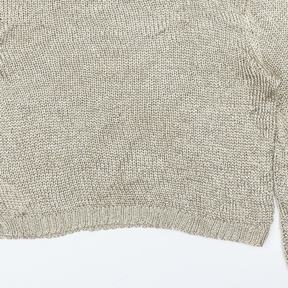 Womens UK Size 6 Topshop Gold Pullover Jumper