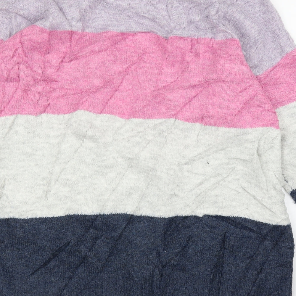 Love Knitwear Womens Purple Striped Cardigan Jumper Size 14