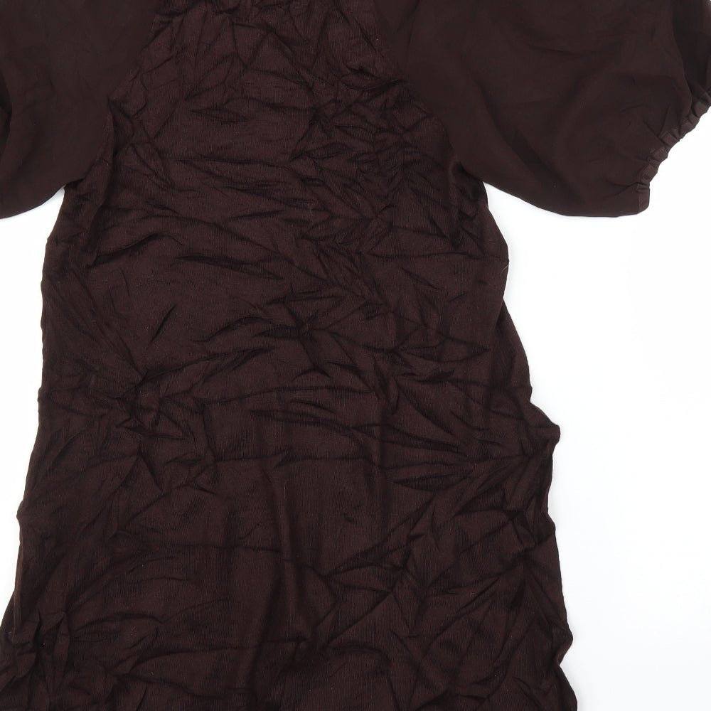 Womens UK Size 8 Monsoon Brown Tunic Blouse