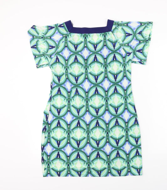 Klass Womens Green Herringbone A-Line Size S
