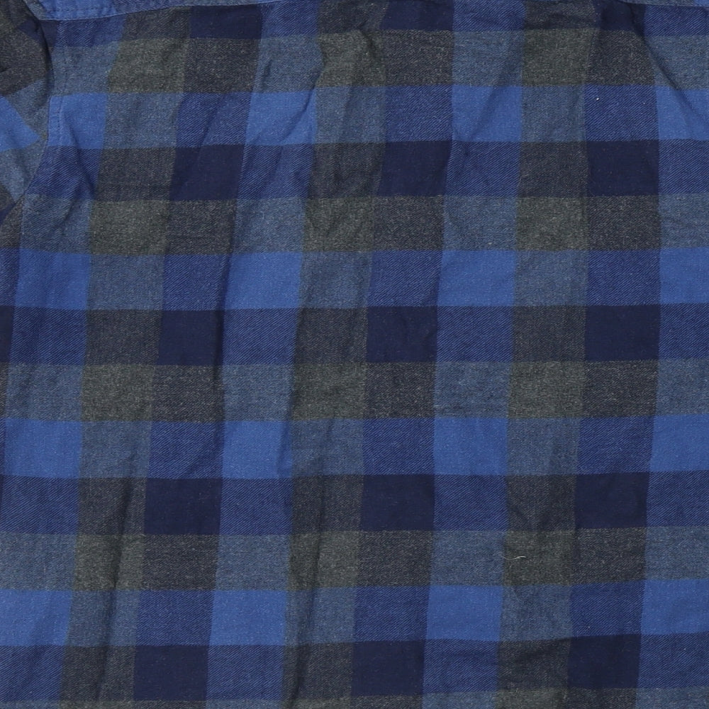 Cedar Wood State Mens Blue Check Button-Up Size S