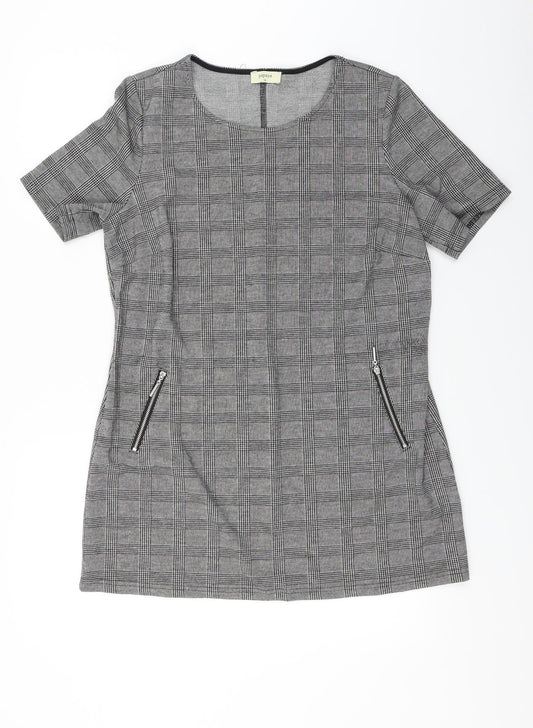 Additional front view of Papaya women’s grey check a-line, size UK 14