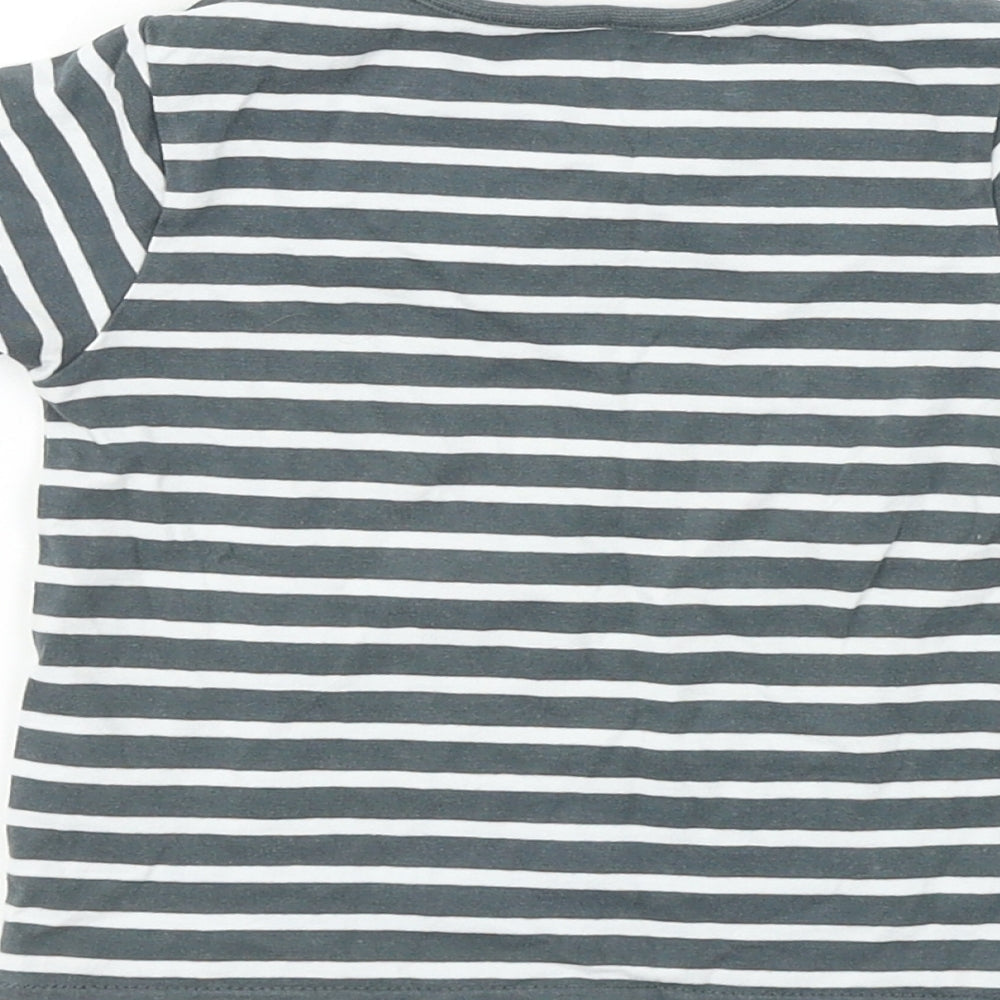 TU Boys Grey Striped Basic T-Shirt Size 9-12 Months